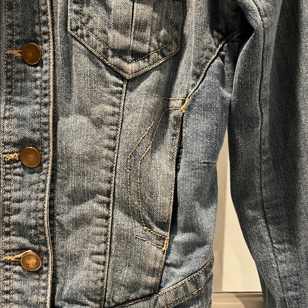 Anthropologie Daughters of the Liberation cropped denim jacket Sz XXS - Picture 2 of 4